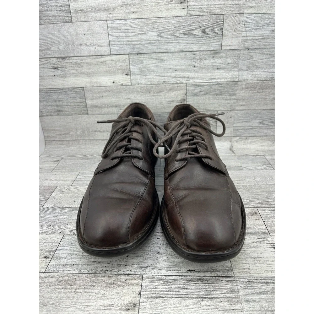 Born‎ Men H14052 Brown Leather Derby Shoes Square Toe Lace Up Oxfords Size 10M